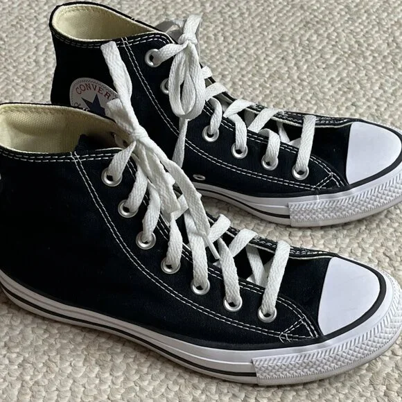 Converse All Star Chuck Taylor Women's Size 7.5 Black High Top Sneakers Shoes - Picture 7 of 10